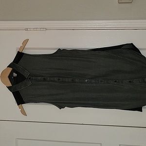 Sheer back button up over sized tank